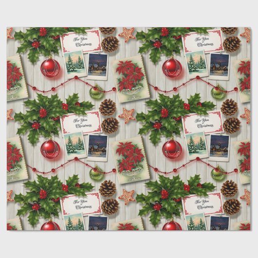 Papier Cadeau Collage de souvenirs de vacances (Plat)