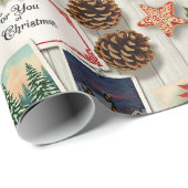 Papier Cadeau Collage de souvenirs de vacances (Coin rond)