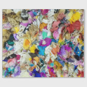 Papier Cadeau collage de tissu coloré (Plat)