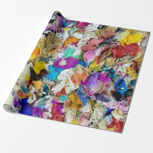 Papier Cadeau collage de tissu coloré (Déroulé)