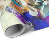Papier Cadeau collage de tissu coloré (Coin rond)