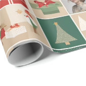 Papier Cadeau Collage de vacances avec 9 Photos Festives (Pas de (Coin rond)