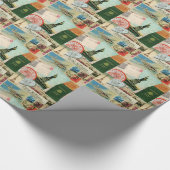 Papier Cadeau collage de voyage vintage moderne (Coin)