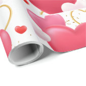 Papier Cadeau Collage des coeurs (Coin rond)