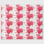 Papier Cadeau Collage des coeurs (Plat)