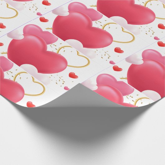 Papier Cadeau Collage des coeurs (Coin)