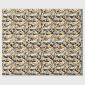 Papier Cadeau Collage Des Filles Rétro Des Années 1950 (Plat)