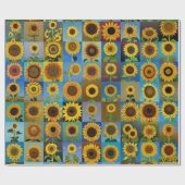 Papier Cadeau Collage des tournesols (Plat)