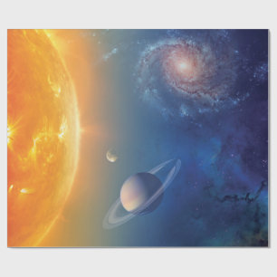 Papier Cadeau Collage du système solaire de la NASA dans l'espac