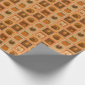Papier Cadeau Collage du timbre de Thanksgiving (Coin)