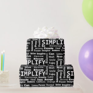 Papier Cadeau Collage d'un mot à vivre par