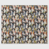 Papier Cadeau Collage en toile de chat Calico (Plat)