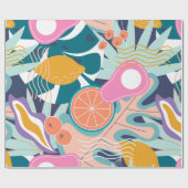 Papier Cadeau Collage moderne floral sans couture motif. Exposit (Plat)