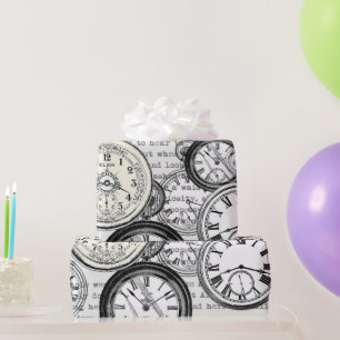 Papier Cadeau Collage Montre de Goût Victorien Alice au Pays des