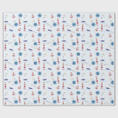 Papier Cadeau Collage nautique (Plat)