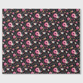 Papier Cadeau Collage noir de beignet (Plat)