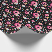 Papier Cadeau Collage noir de beignet (Coin)