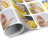 Papier Cadeau Collage photo 4 personnalisé (Coin rond)