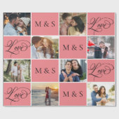 Papier Cadeau Collage photo de la Saint Valentin (Plat)