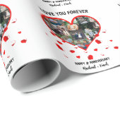 Papier Cadeau Collage photo de l'anniversaire de mariage personn (Coin rond)