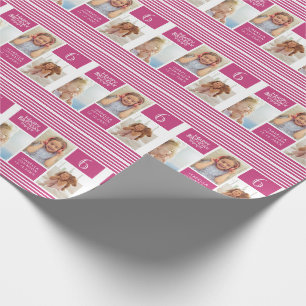 Papier Cadeau Collage photo en mode Motif rose Anniversaire