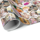 Papier Cadeau Collage photo Hexagon (Coin rond)