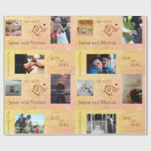 Papier Cadeau Collage photo Mariage personnalisé avec CustomText (Plat)