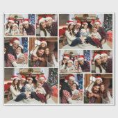 Papier Cadeau Collage photo personnalisé Joyeux Noël (Plat)