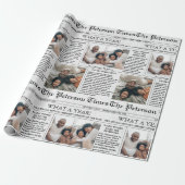 Papier Cadeau Collage photo unique de Noël du journal (Déroulé)