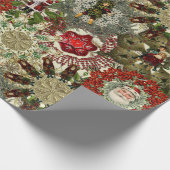 Papier Cadeau Collage Pinwheel de Noël victorien (Coin)