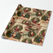 Papier Cadeau Collage publicitaire du Père Noël victorien (Déroulé)