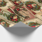 Papier Cadeau Collage publicitaire du Père Noël victorien (Coin)