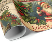 Papier Cadeau Collage publicitaire du Père Noël victorien (Coin rond)