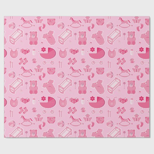 Papier Cadeau Collage rose de bébé (Plat)