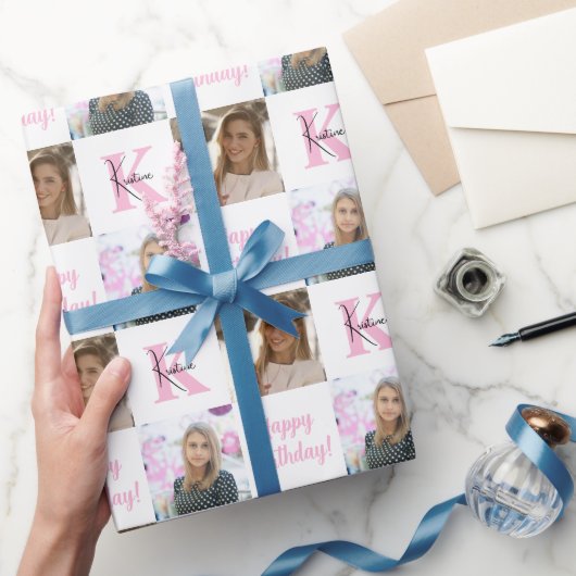 Papier Cadeau Collage tendance d'anniversaire Photo | Cadeau Mon (Cadeaux)
