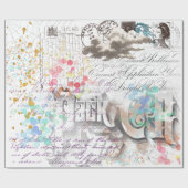 Papier Cadeau collage victorien vintage (Plat)