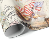 Papier Cadeau Collage vintage Americana (Coin rond)