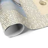 Papier Cadeau Collage vintage pour enfants en bord de mer (Coin rond)