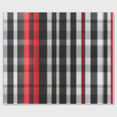 Papier Cadeau Collection Abstraite Red Black Plaid (Plat)