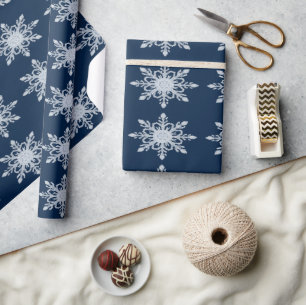 Papier Cadeau Collection Ambiance Hivernale Cosy Bleu Glacé Esth