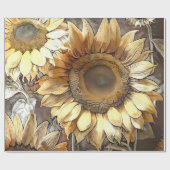 Papier Cadeau Collection Art Moderne Tournesols Sur Le Terrain (Plat)