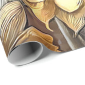 Papier Cadeau Collection Art Moderne Tournesols Sur Le Terrain (Coin rond)