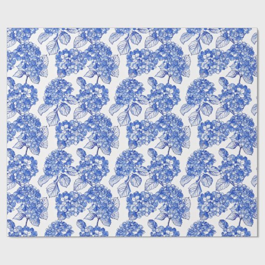 Papier cadeau Collection Blue Hydrangeas (Plat)