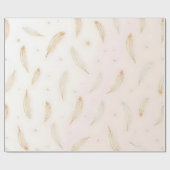 Papier Cadeau Collection Bohème de plumes modernes de luxe (Plat)