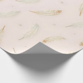 Papier Cadeau Collection Bohème de plumes modernes de luxe (Coin)