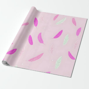Papier Cadeau Collection Bohème de plumes tendance de luxe