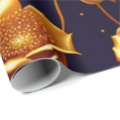 Papier Cadeau Collection Boho Gold Rose de luxe (Coin rond)