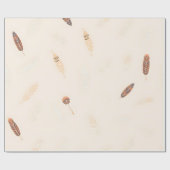 Papier Cadeau Collection Boho Populaire Luxe Feathers (Plat)