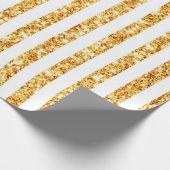 Papier Cadeau Collection Boho Stripes Parties scintillant Verte  (Coin)