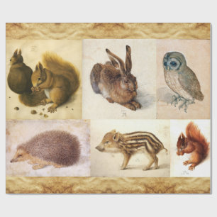 Papier Cadeau COLLECTION D'ART FINE / Dessins Animaux Parchemin